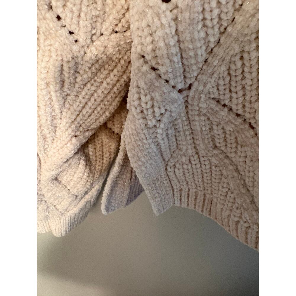Weatherproof Vintage Metallic Sparkle Cream Cable Knit Sweater XXL - Picture 3 of 6